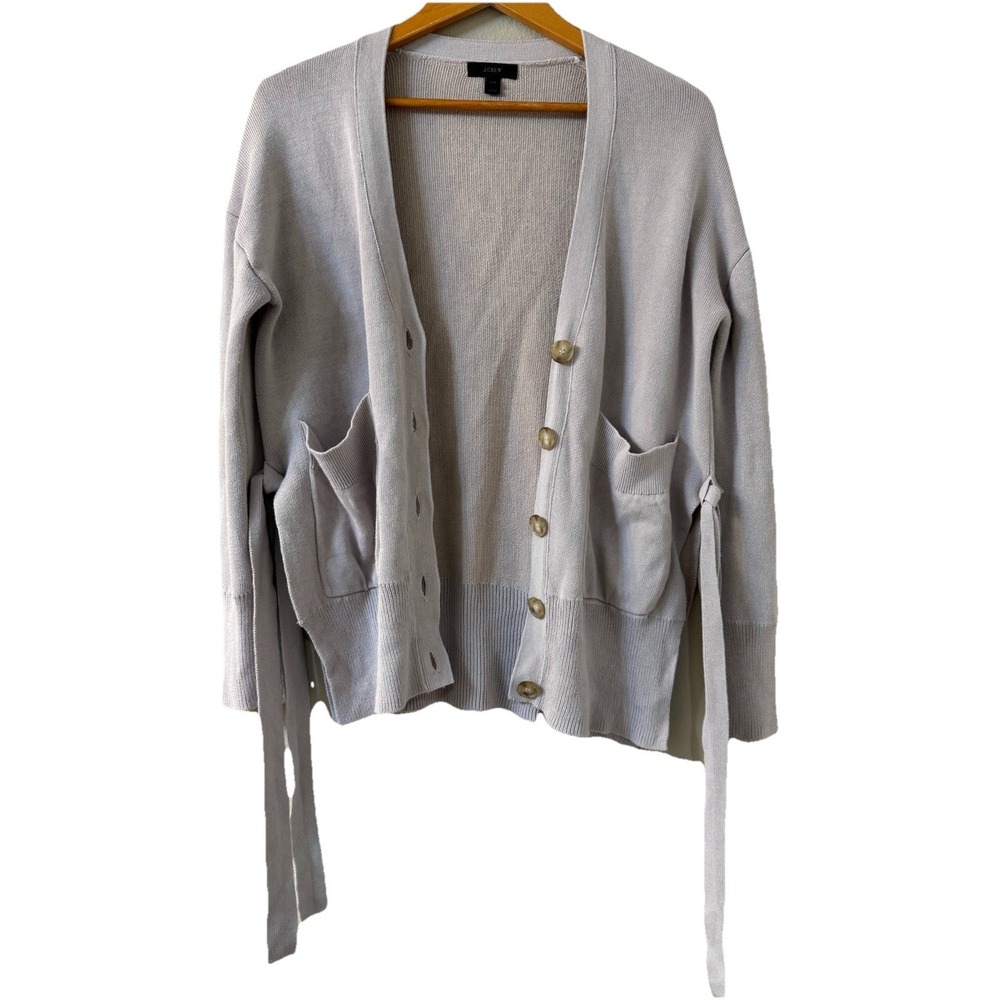 J Crew Women's XXS Button Cardigan Split Sides Oversized Layering Preppy‎ Beige
